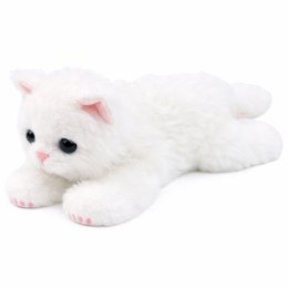 Pluszowa Maskotka Przytulanka Kotek Leżący Biały 38 cm