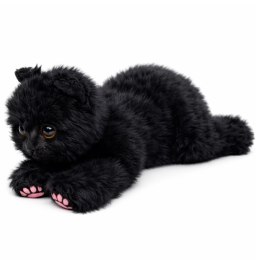 Pluszowa Maskotka Przytulanka Kotek Leżący Czarny 38 cm