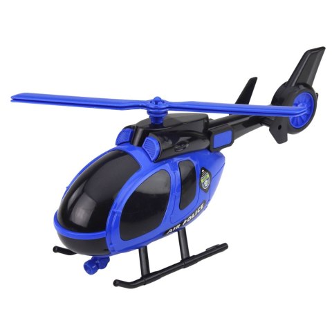 Zestaw Policyjny Ciężarówka Laweta Auto Helikopter Światła Dźwięk