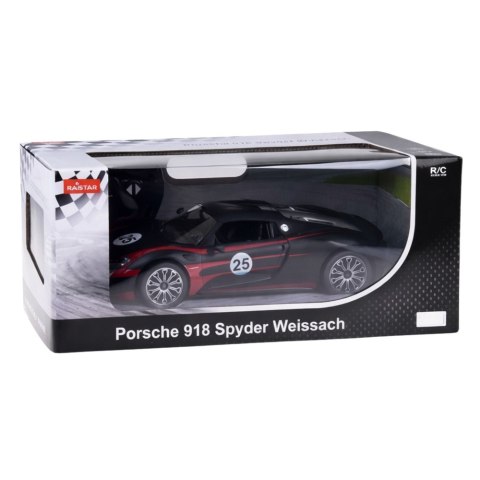 Auto Porsche 918 Spyder Performance Zdalnie Sterowane RC Czarne Rastar 1:14