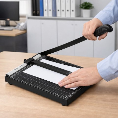 Gilotyna Do Papieru A4 Trymer Do Cięcia Papieru Metalowa Biurowa Czarna