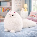 Pluszowa Maskotka Przytulanka Duży Kot Z Długim Ogonem Biały 30 x 30 cm