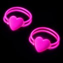 Podwójne Bransoletki Opaski z Sercem Fluorescencyjne Stick Neon Świecące