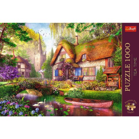 Puzzle - 1000 Premium Plus - Tea Time: Urocza chatka w lesie - Trefl 10804