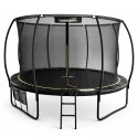Trampolina Ogrodowa LEAN Z Siatką Wewnętrzną Czarno-Zielona 427CM 14FT