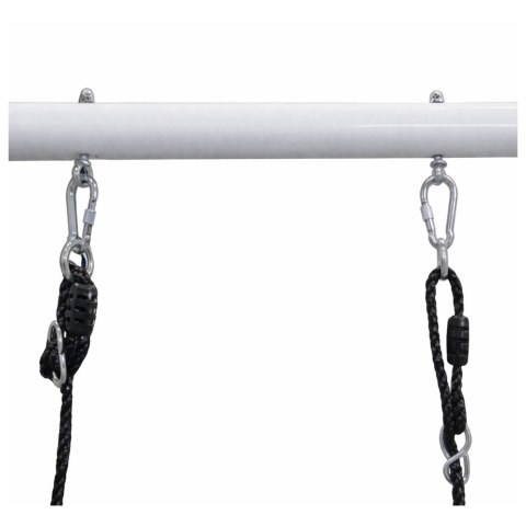 Huśtawka Ogrodowa Bocianie Gniazdo Siedzisko 2w1 Stelaż Biały 210x170 cm