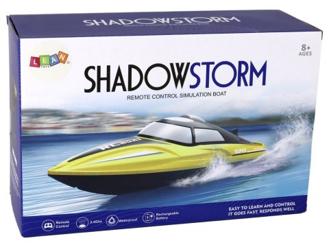 Motorówka Łódka Zdalnie Sterowana R/C 2.4G Pilot Podstawka Żółta