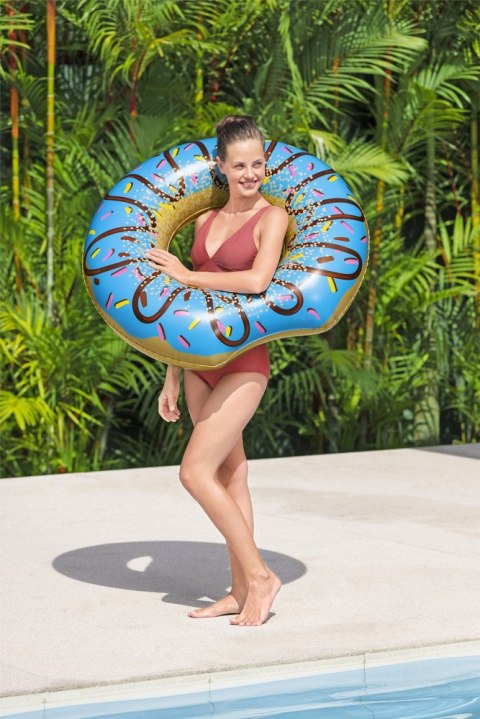 Koło Do Pływania Donut Pączek Niebieski 107 cm Bestway 36118