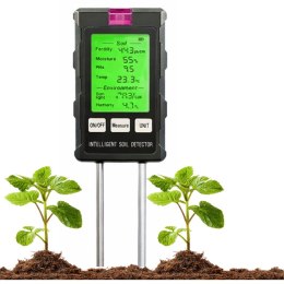 Miernik Wilgotności Roślin Higrometr Gleby 6W1 Temperatura Światło PH