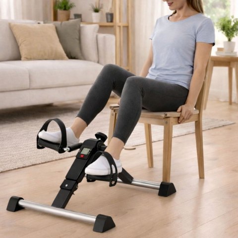 Mini Rowerek Treningowy Rotor Rehabilitacyjny 2w1 Z Licznikiem LCD Czarny